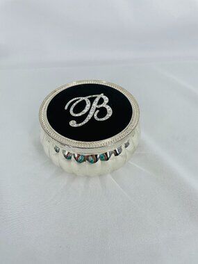 Decorative B Initial Jewelry Box Trinket Dish